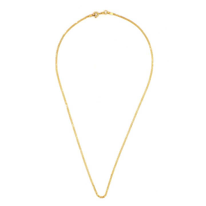 Simple 22K Gold Milan Chain Necklace - 16 Inch