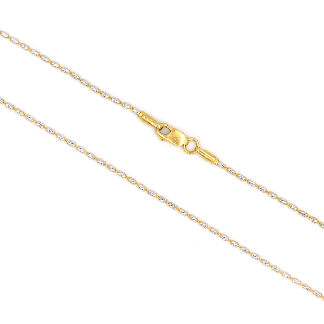 Stylish 22K Gold Cylinder Chain Necklace