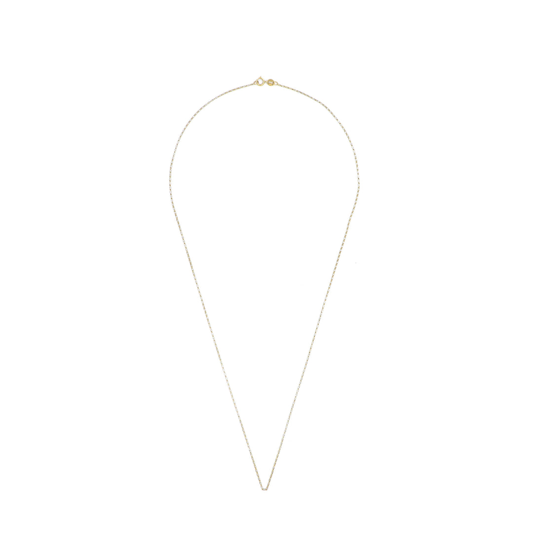 Elegant 18K Thin Gold Chain with White Sparkling Balls