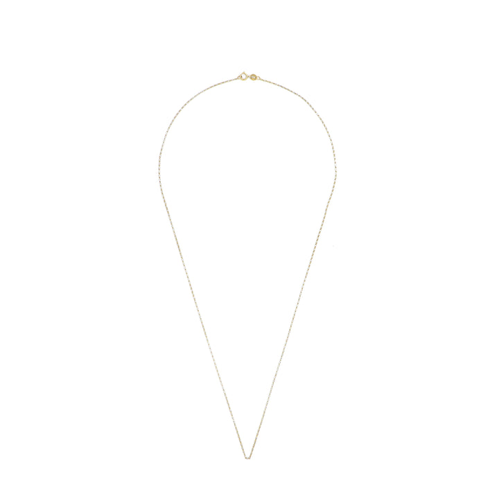 Elegant 18K Thin Gold Chain with White Sparkling Balls