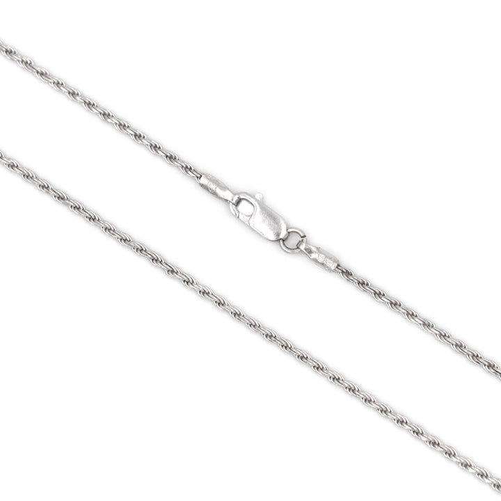 Stylish 18K White Gold Rope Chain Necklace