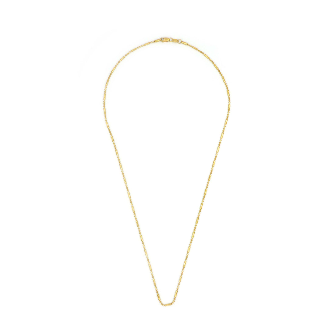 Traditional 22K Gold Cylinder Chain With Balls