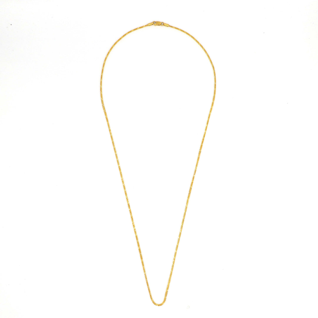 Elegant 22K Gold Thin Rope Chain - 20 Inch