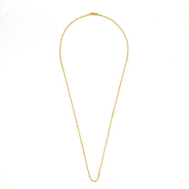 Elegant 22K Gold Thin Rope Chain - 20 Inch