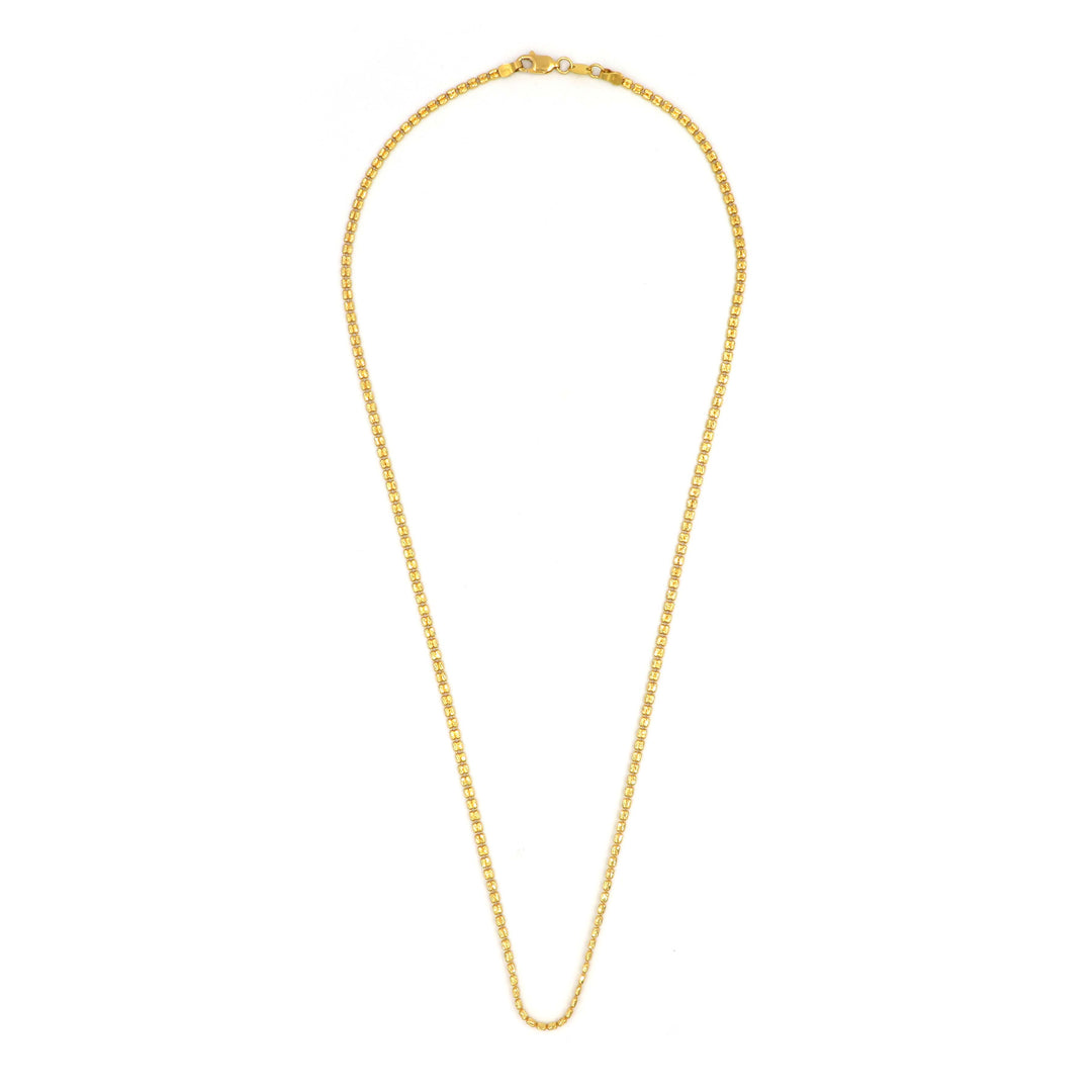 Stunning 22K Gold Cylinder Chain Necklace