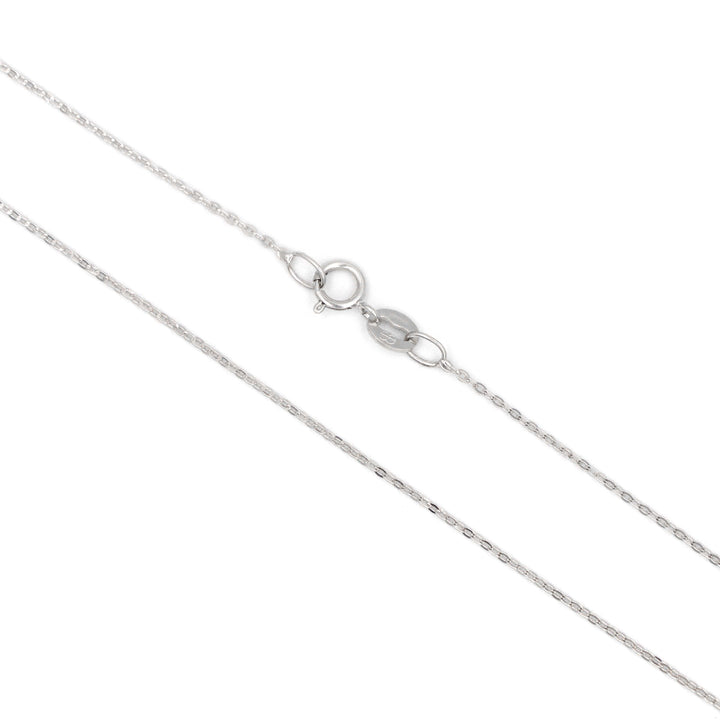 Elegant 18K White Gold Thin Link Chain Necklace