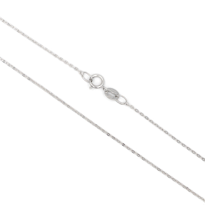 Elegant 18K White Gold Thin Link Chain Necklace