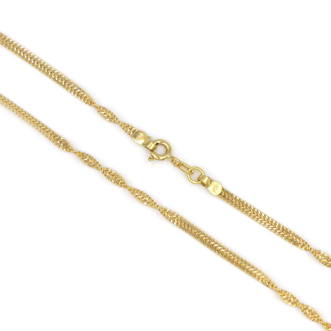 Radiant 18K Gold Disco with Flat Chain Necklace