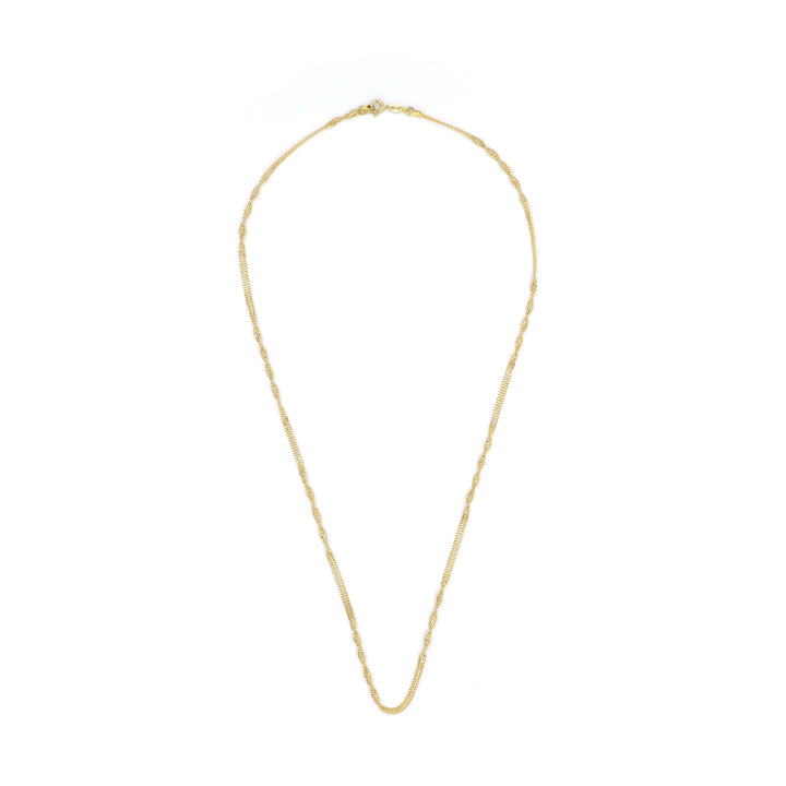Radiant 18K Gold Disco with Flat Chain Necklace