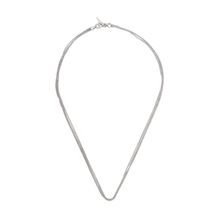 18K White Gold 3 Lines Link Chain Necklace