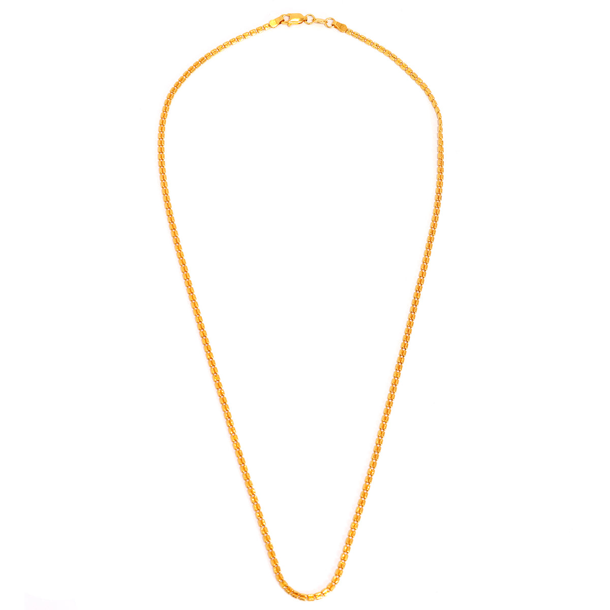22K Gold Chain – Fine braided chain design – Zero Making Charge - Full View