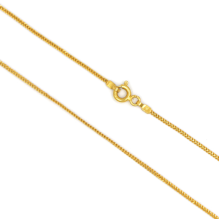 Elegant 21K Yellow Gold V Chain Necklace