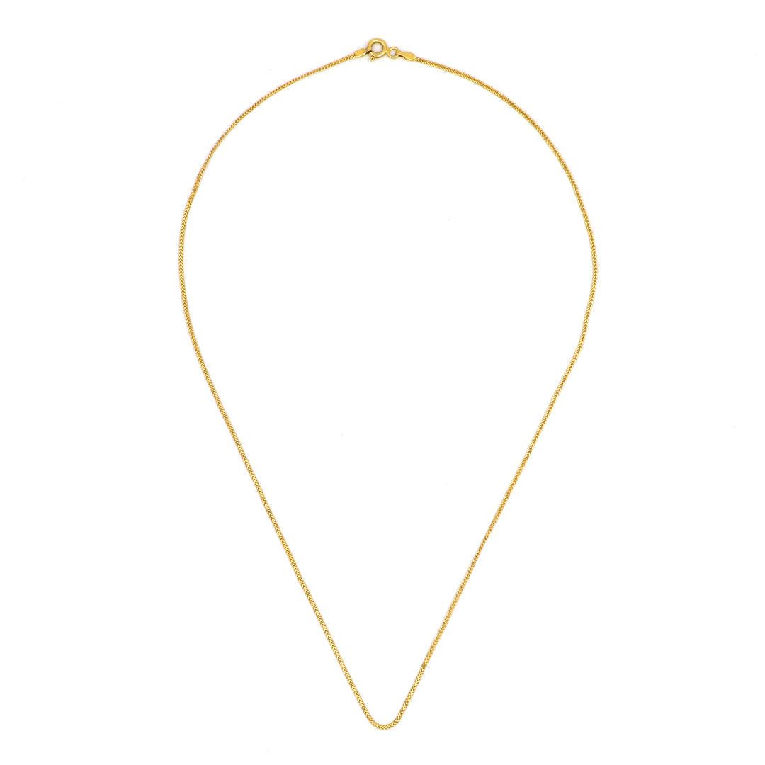 Elegant 21K Yellow Gold V Chain Necklace