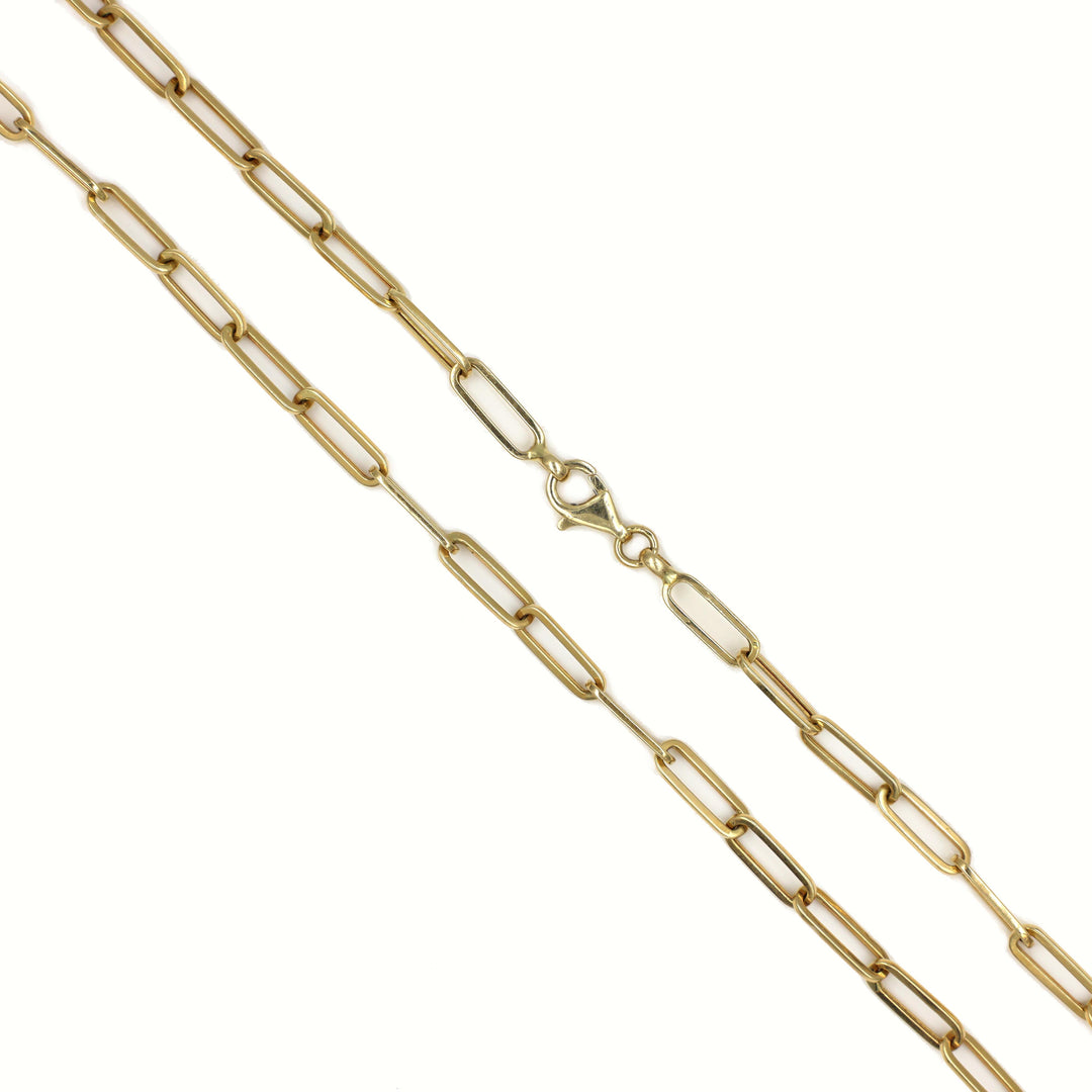 Stylish 18K Gold Paperclip Link Chain Necklace