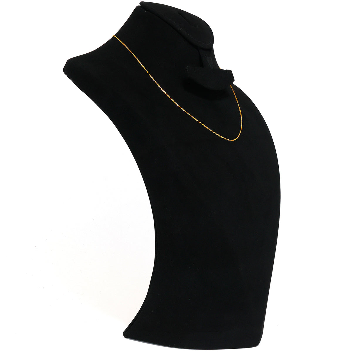 Black sleeveless top with a high neckline on a white background