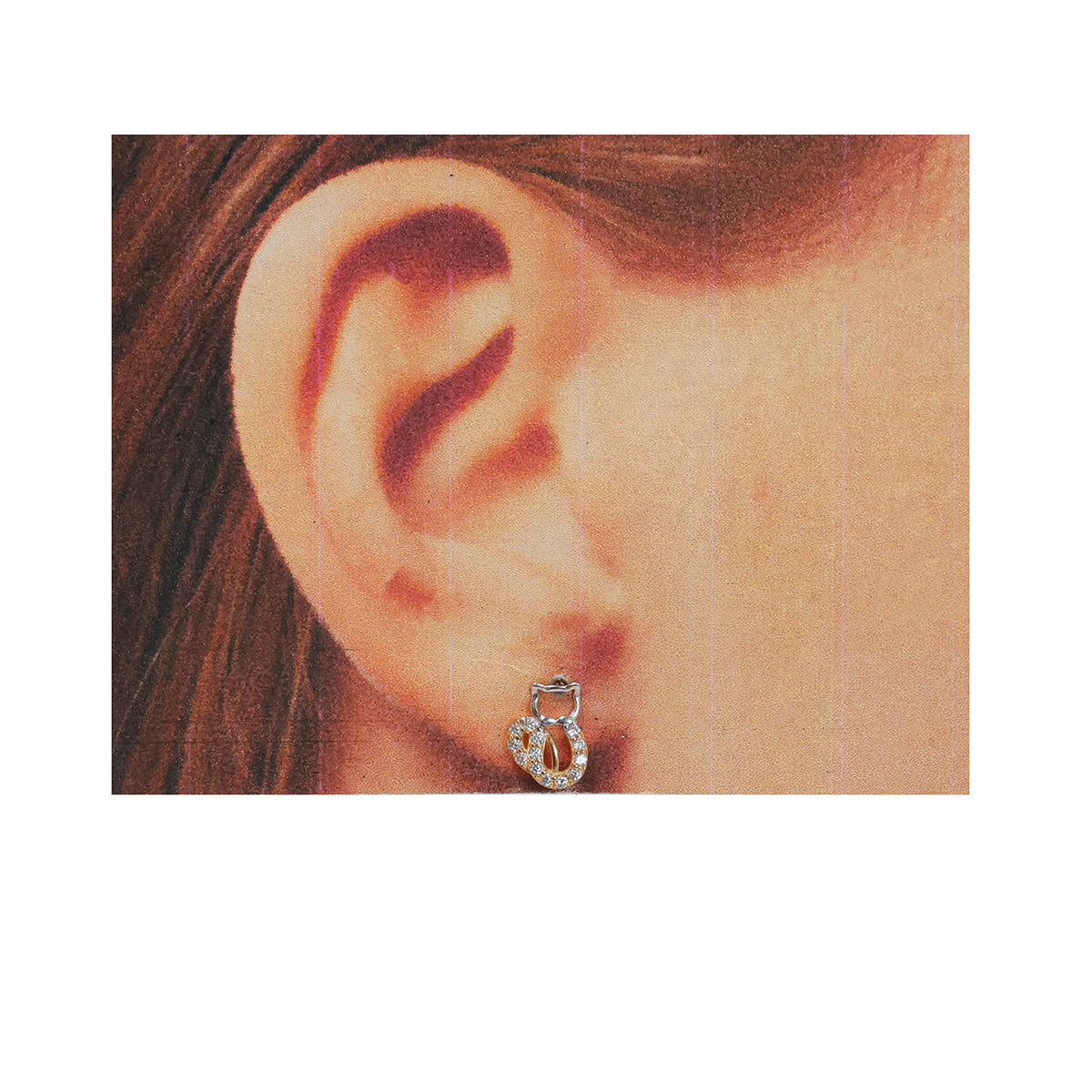 21K Gold Earrings – Elegant Push Design – Zero Making Charge - Size Reference