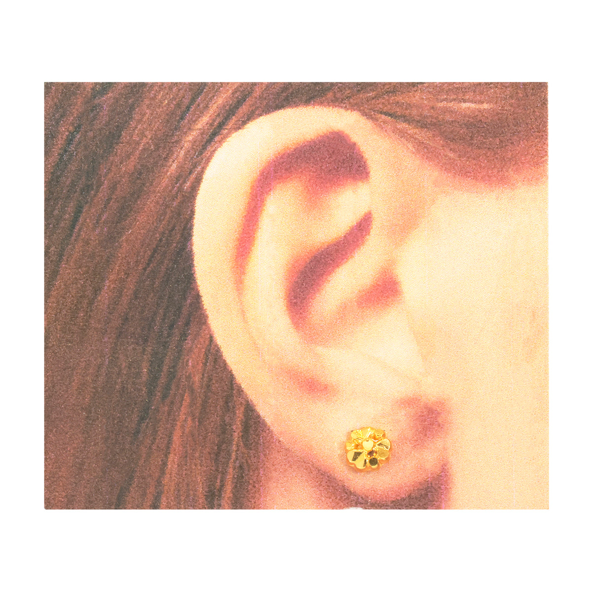 22K Gold Tiny Flower Stud Earrings