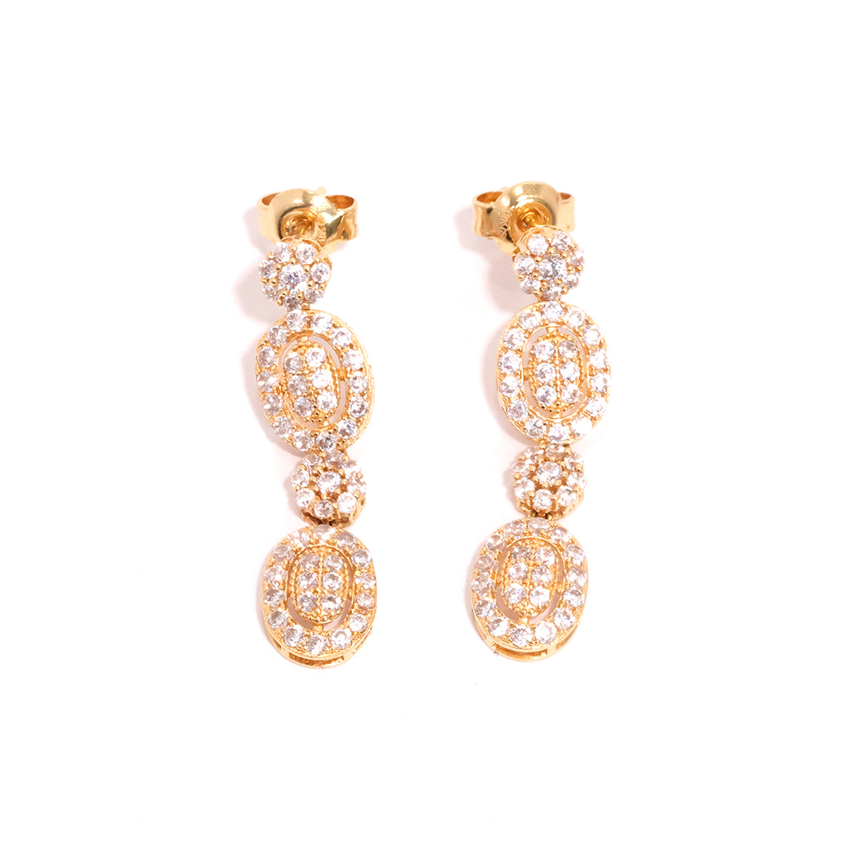18K Gold Drop Earrings - Zero Making Charge - Close View