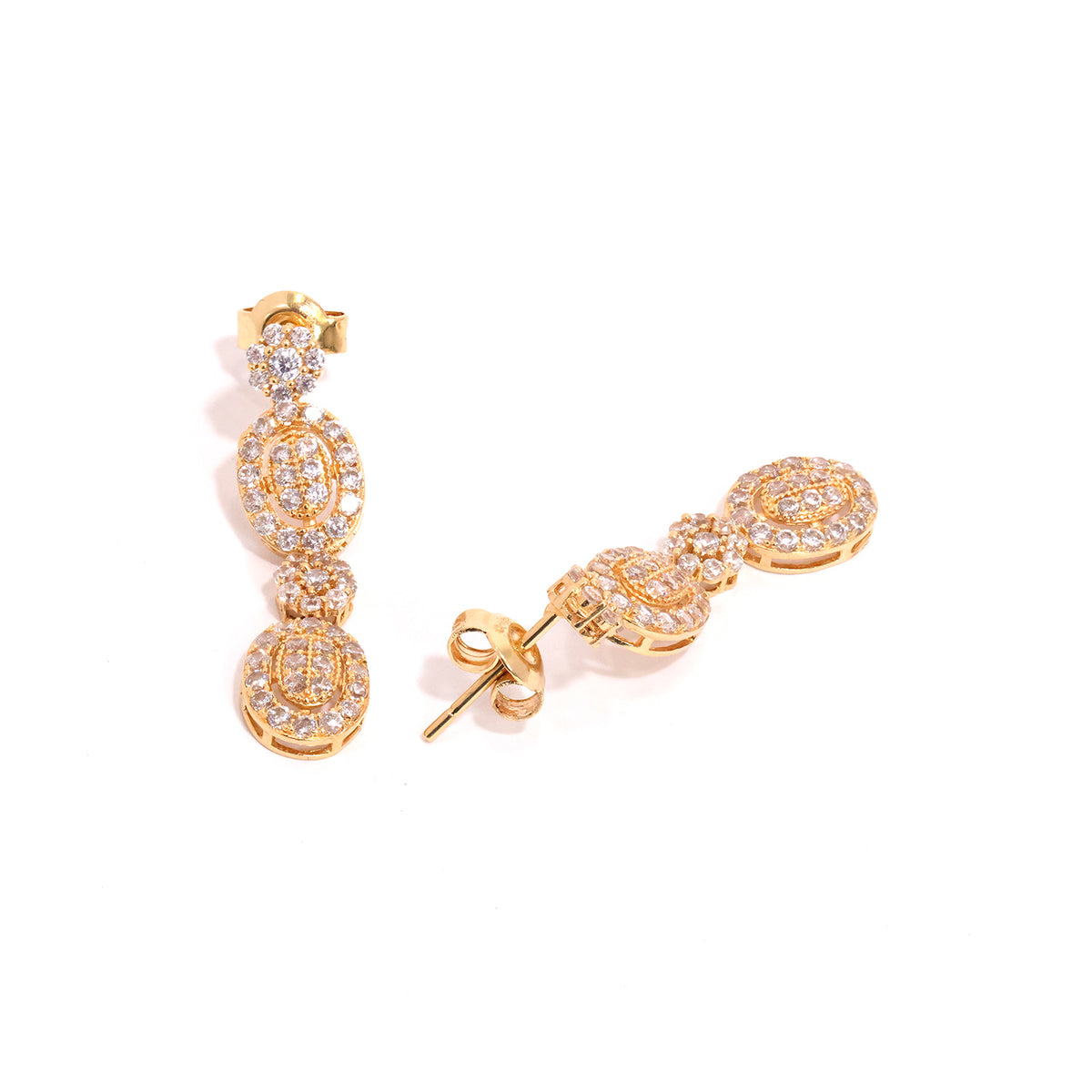 18K Gold Drop Earrings - Zero Making Charge - Main View