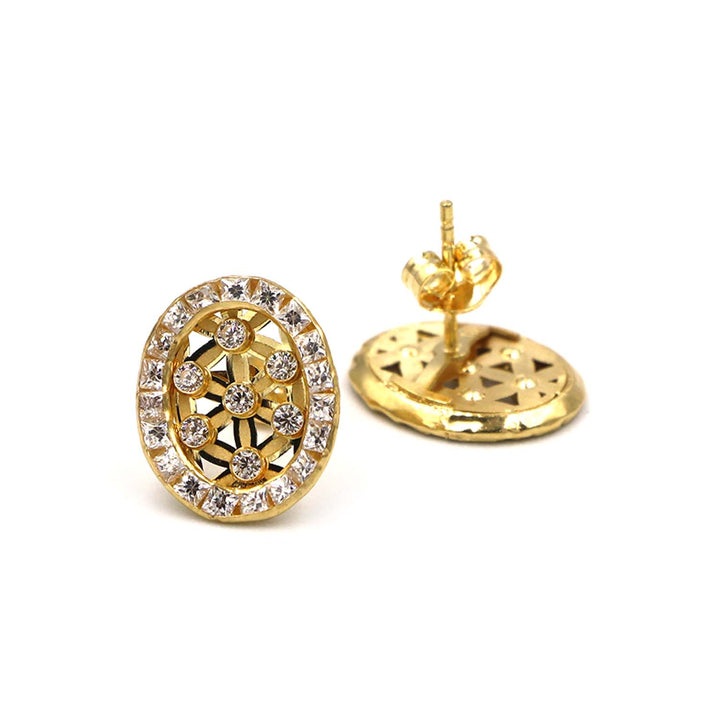 18K Gold Earrings Without Making Charge AFE06593