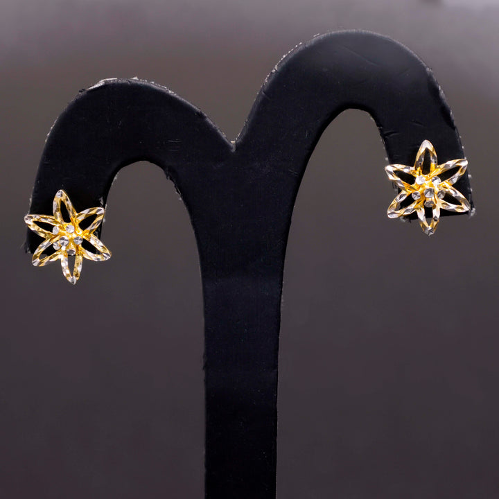 22K Gold Jewelry Set - Star Flower Design - Zero Making Charge - Close View