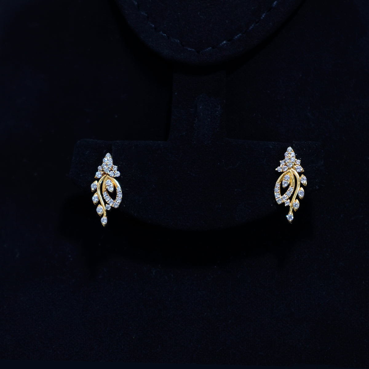 18K ذهب Leaf أقراط – أنيق Design - بدون مصنعية - Main View