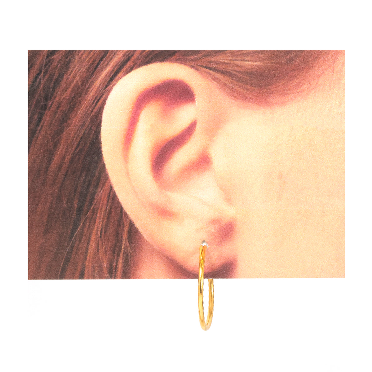 21K Gold Diamond-Cut Thin Hoop Earrings - Zero making charge