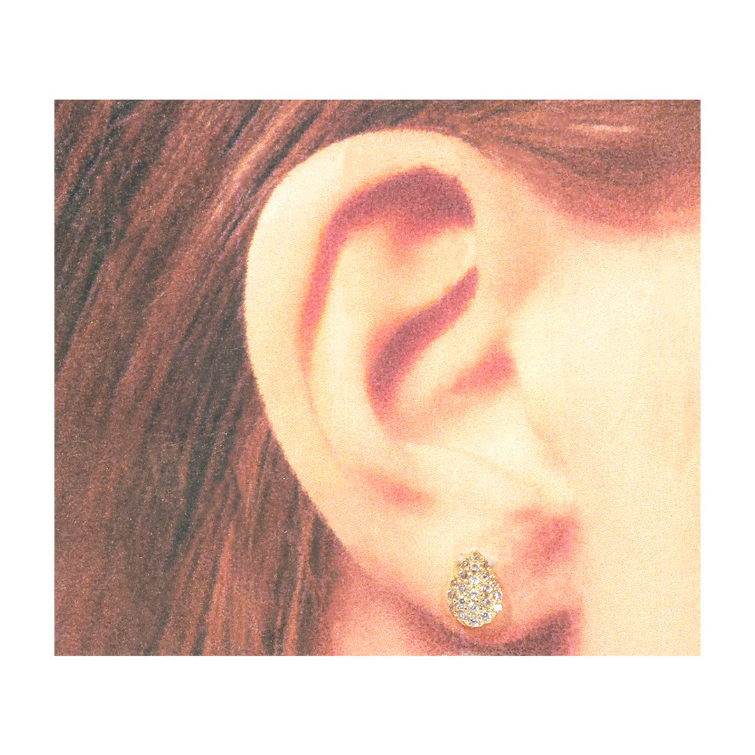 18K Gold Earrings – Pavé Teardrop Studs