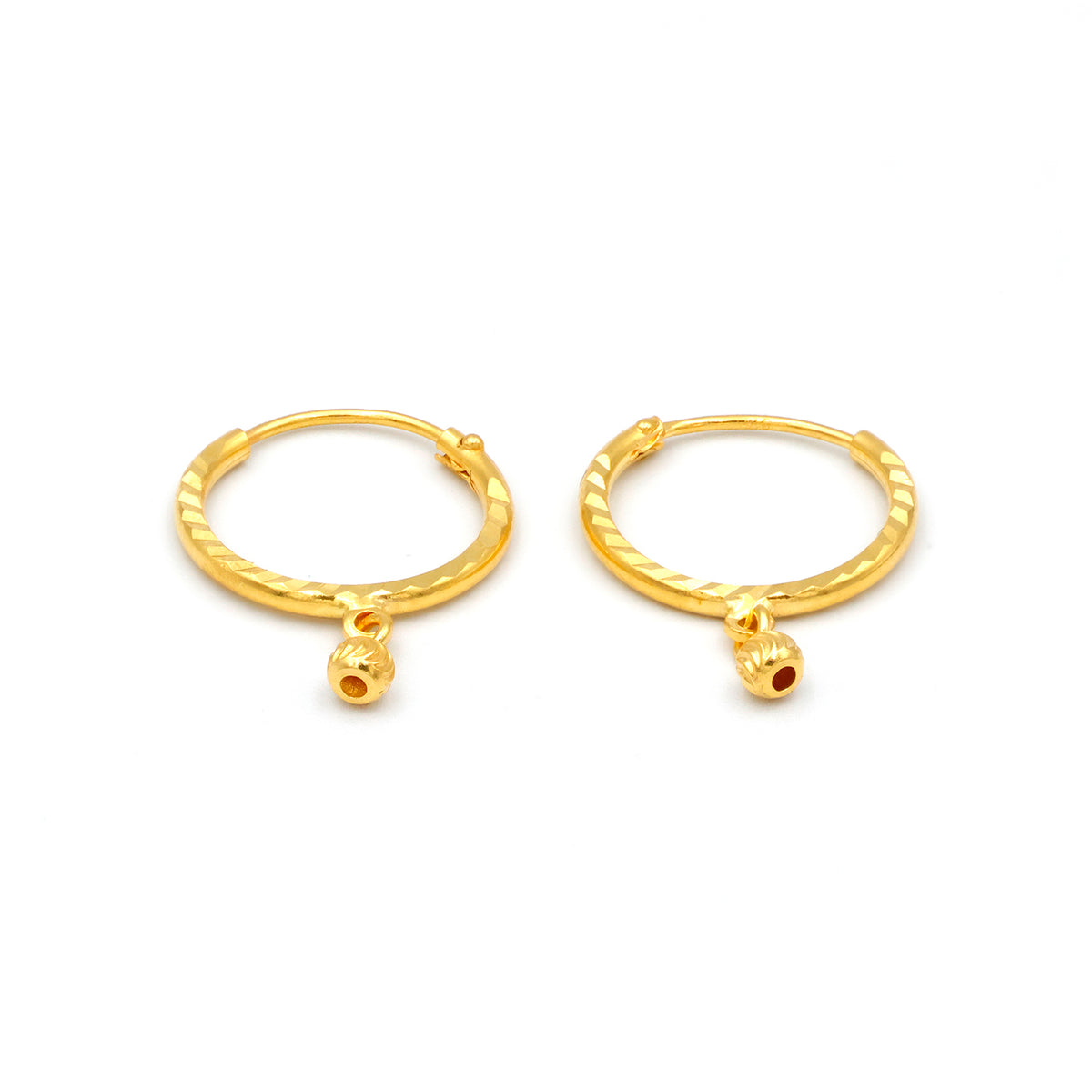 22K ذهب Hoop أقراط مع Charms - الفنان