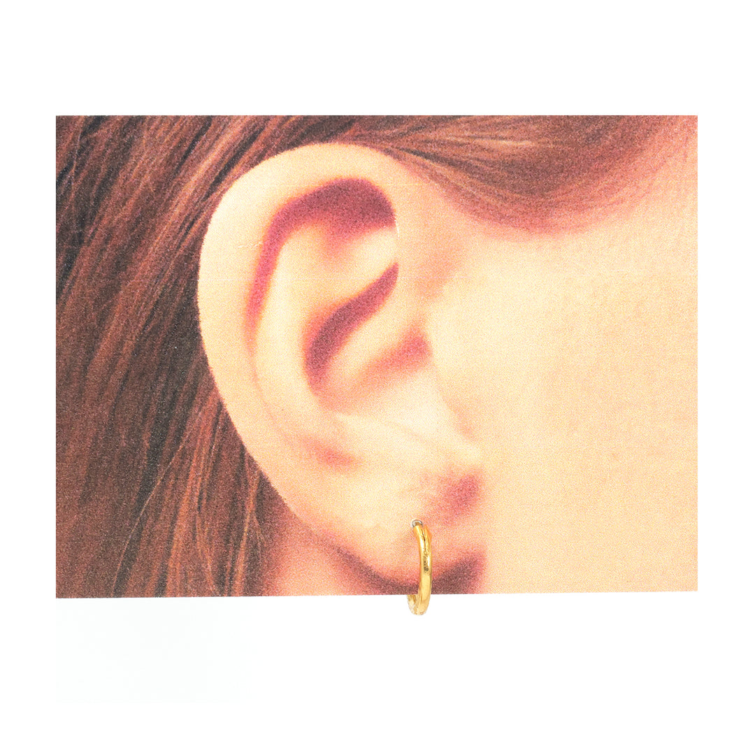 22K Gold Diamond-Cut Small Hoop Earrings