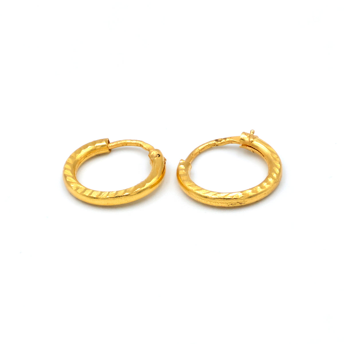 22K ذهب ناعم Designed Hoop أقراط - الفنان