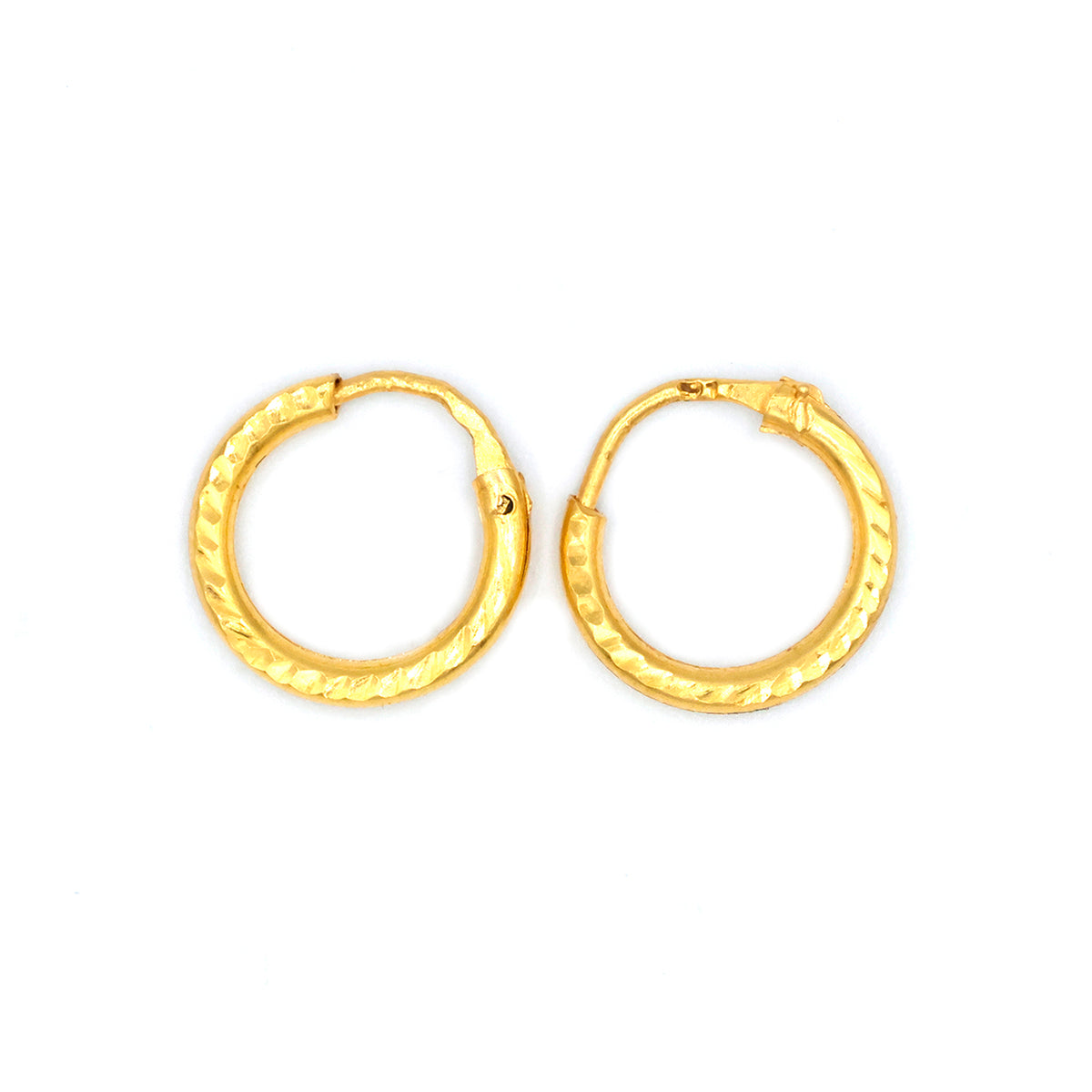 22K ذهب ناعم Designed Hoop أقراط - الفنان
