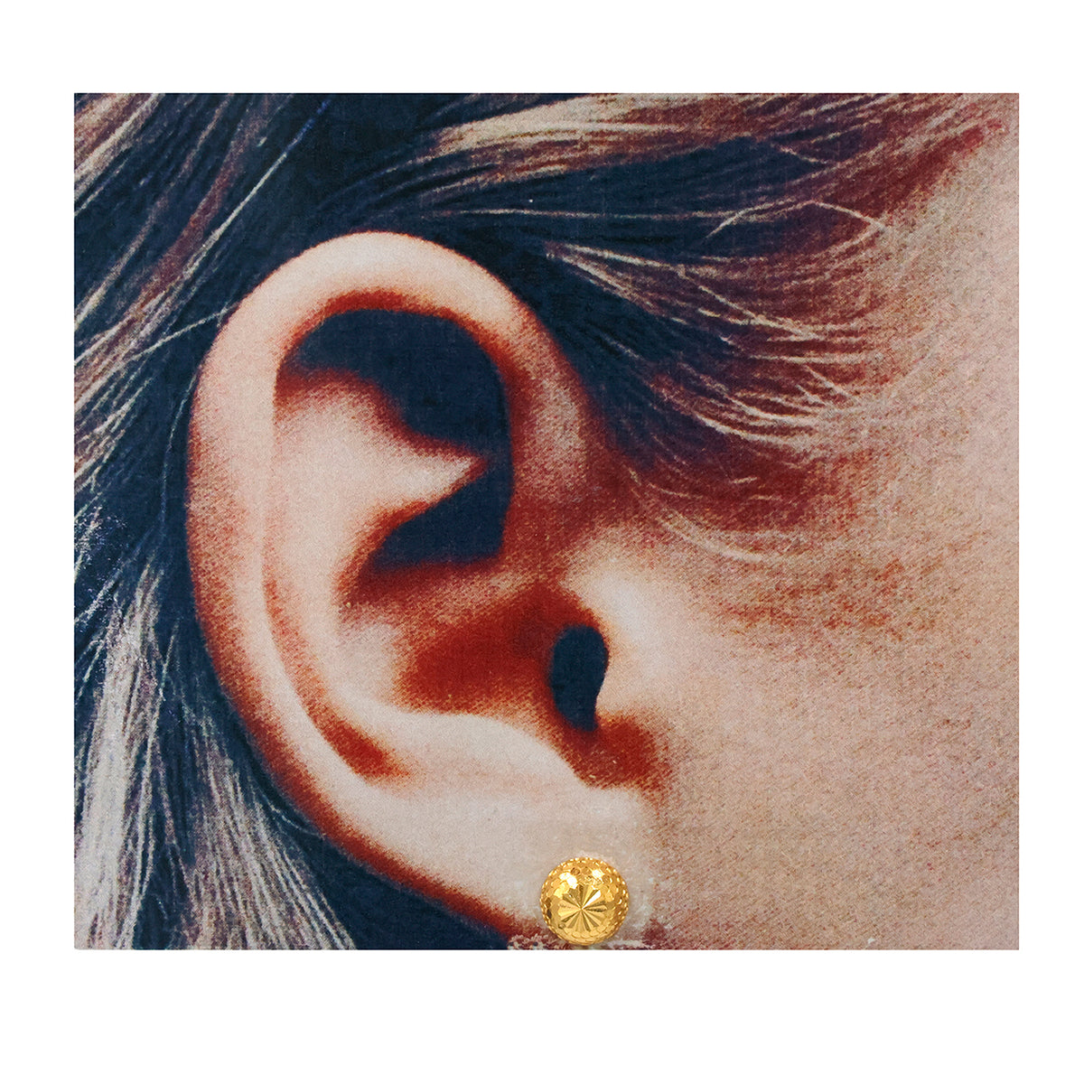 22K ذهب أقراط مع نجمةburst & Honeycomb texture - الفنان
