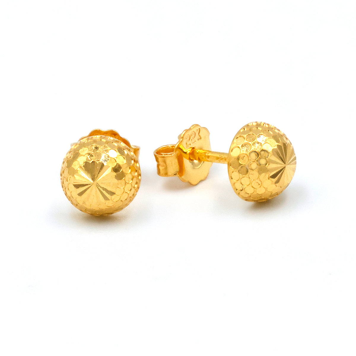 22K ذهب أقراط مع نجمةburst & Honeycomb texture - الفنان
