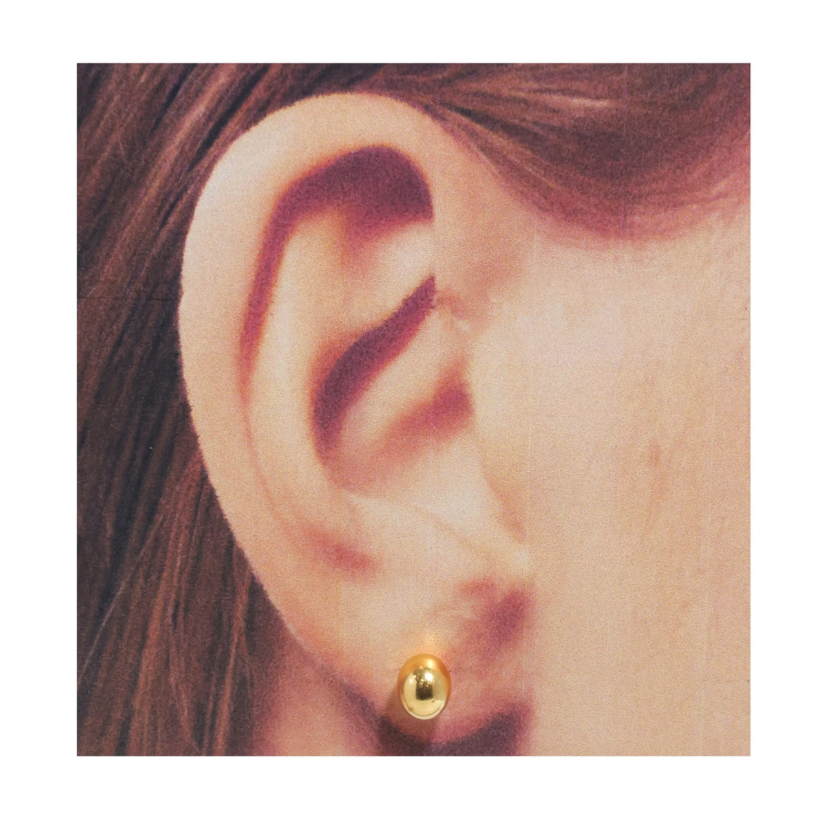 22K ذهب Ball Stud أقراط - الفنان