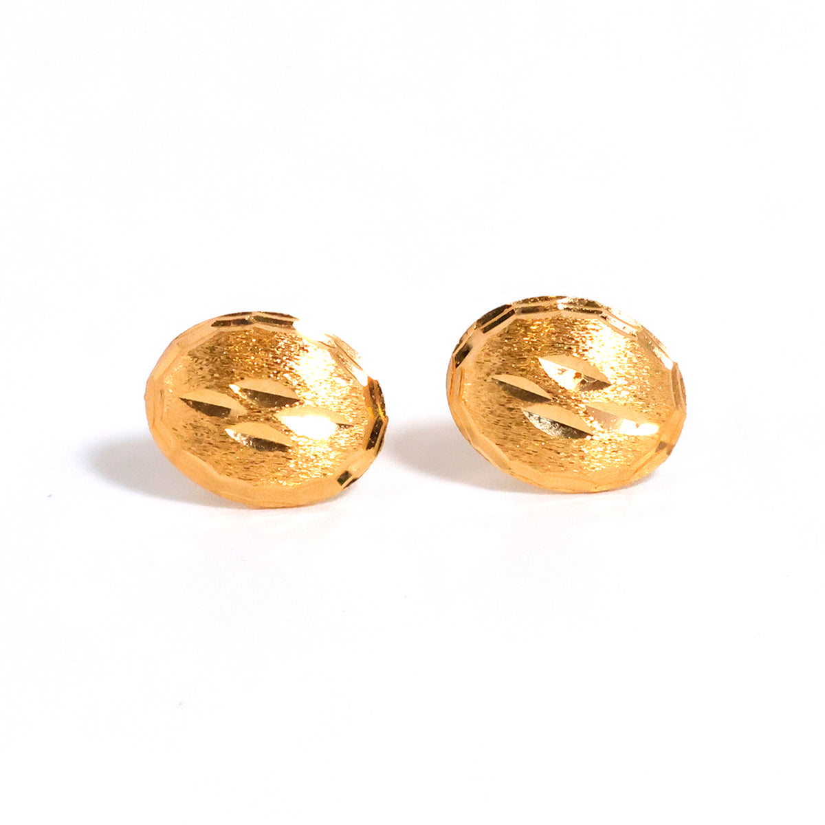 22K ذهب Textured Dome أقراط - الفنان
