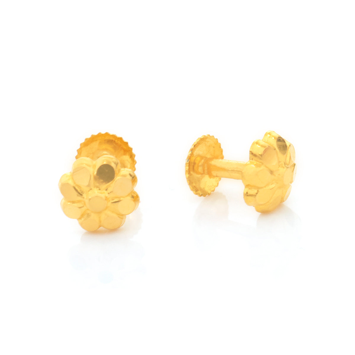 22K Gold Tiny Daisy Stud Earrings