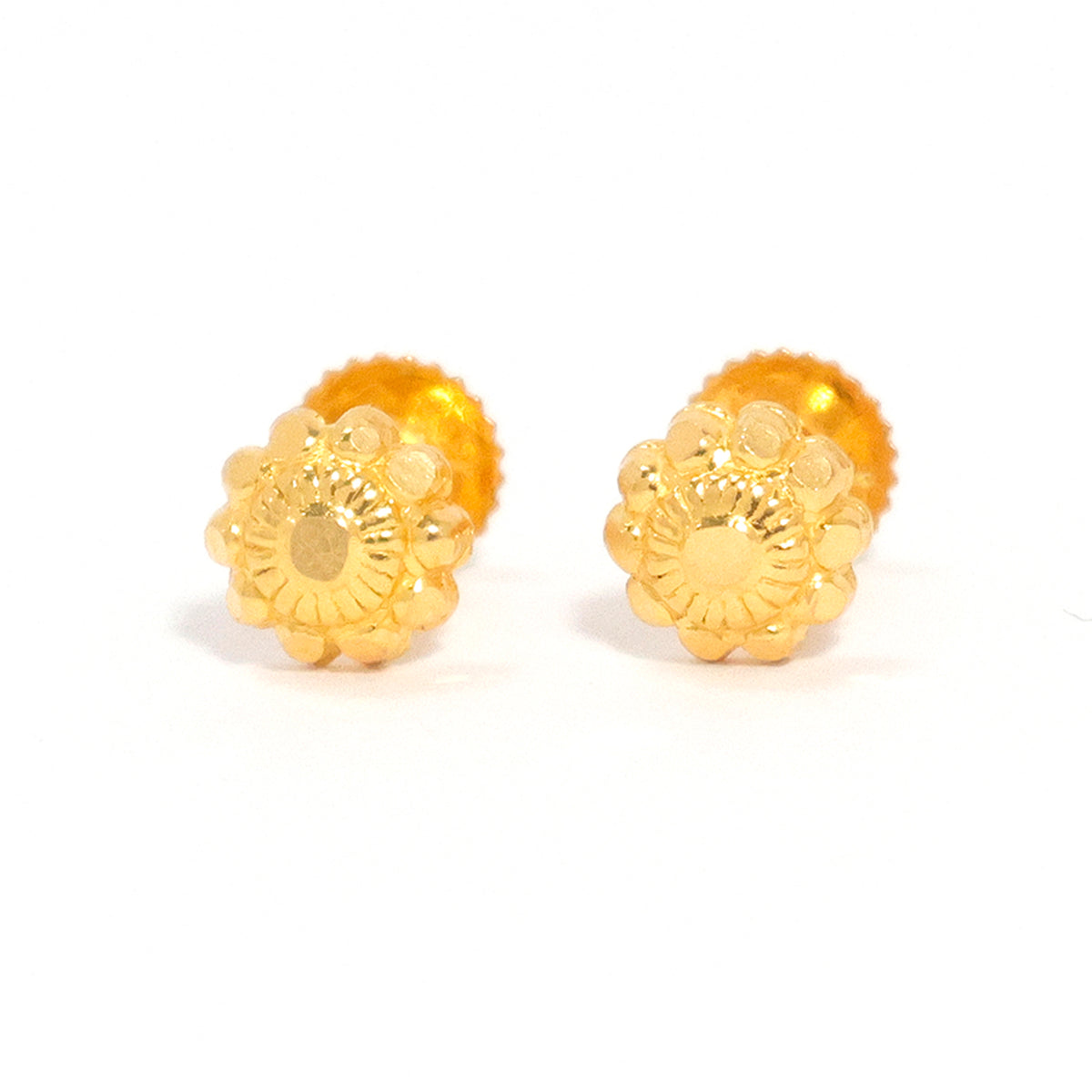 22K Gold Mini Flower Earrings - Al Fanan