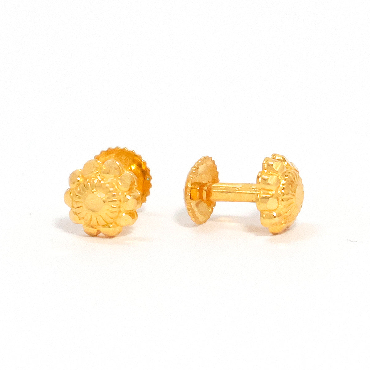 22K Gold Mini Flower Earrings - Al Fanan