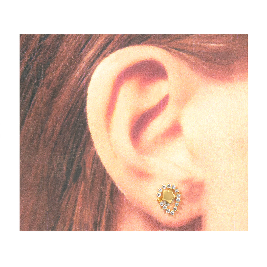 18K Gold Earrings – Star Halo Openwork Studs