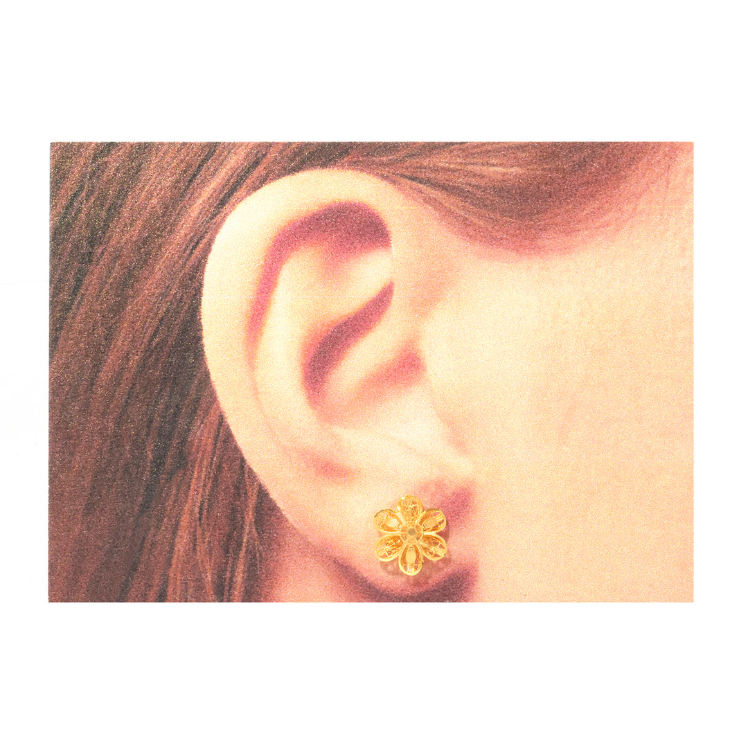 22K Gold Filigree Flower Stud Earrings