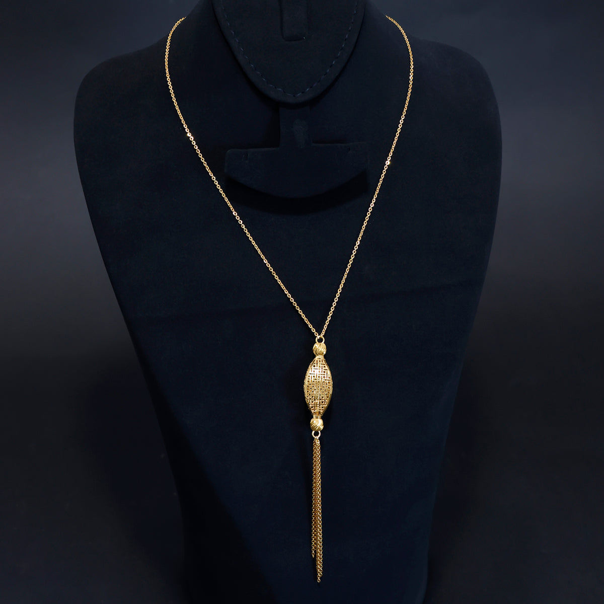 21K Gold Necklaces with Woven Pendant - Zero Making Charge - Main View