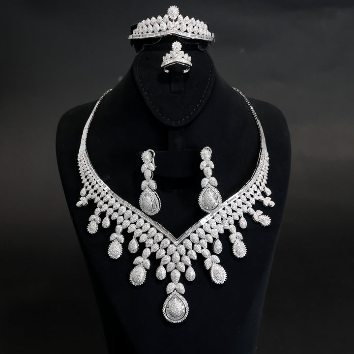 18K Luxury Bridal Jewelry - Tiara Set - Zero Making Charge - Main View