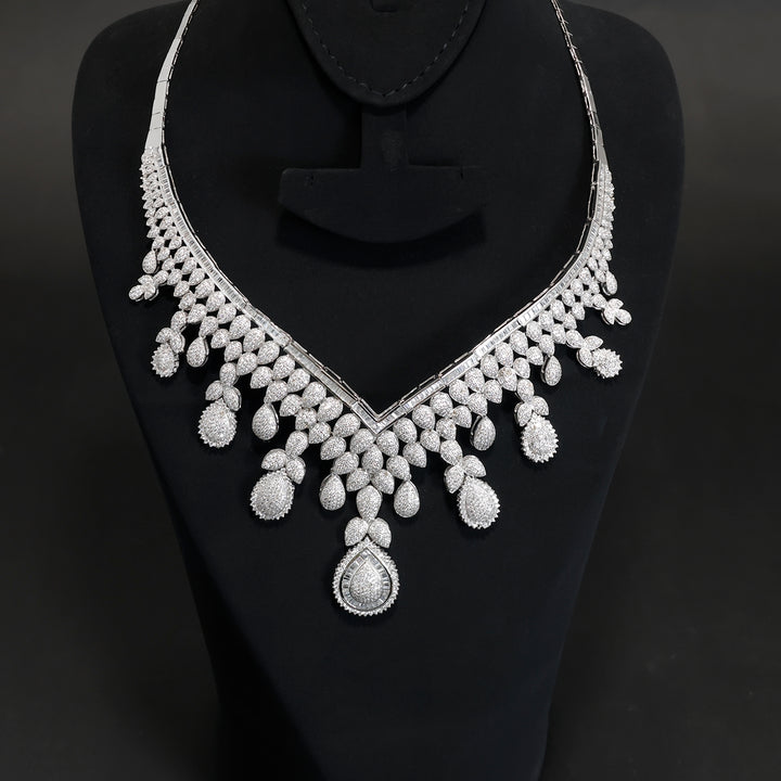 18K Luxury Bridal Jewelry - Tiara Set - Zero Making Charge - Close View