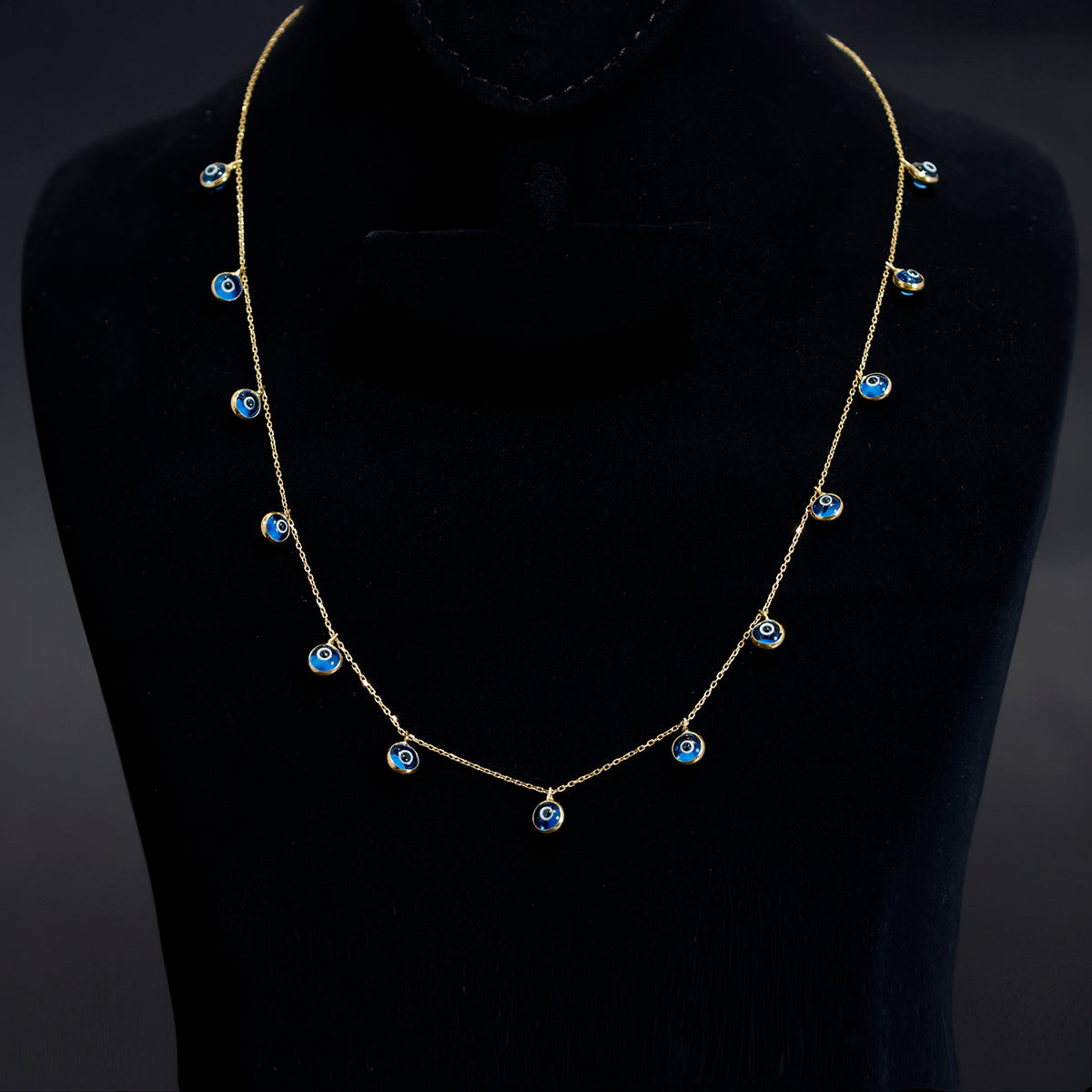 18K Gold Necklace – Evil eye Design - Zero Making Charge - Main View