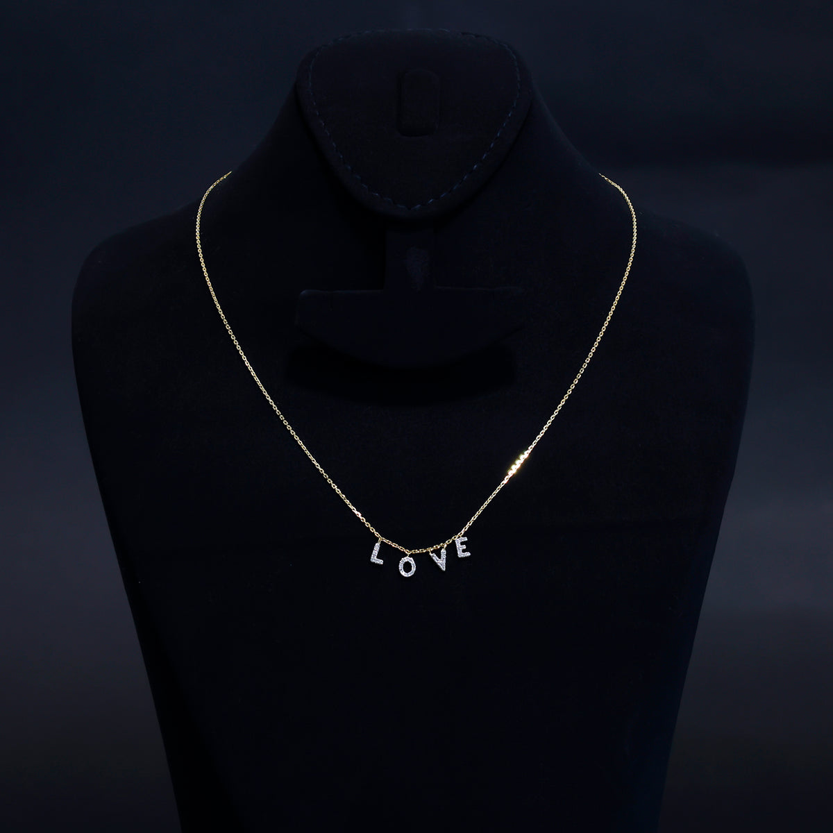 8K Gold Necklace with Love named Design - Zero Making Charge - Main View