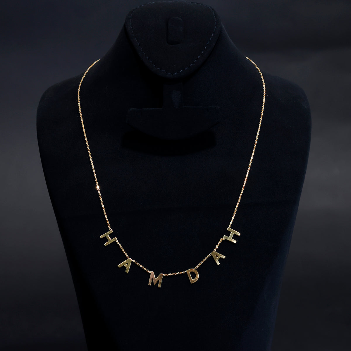 18K Gold Necklace with HAMDAH Name  – Zero Making Charge - Main View