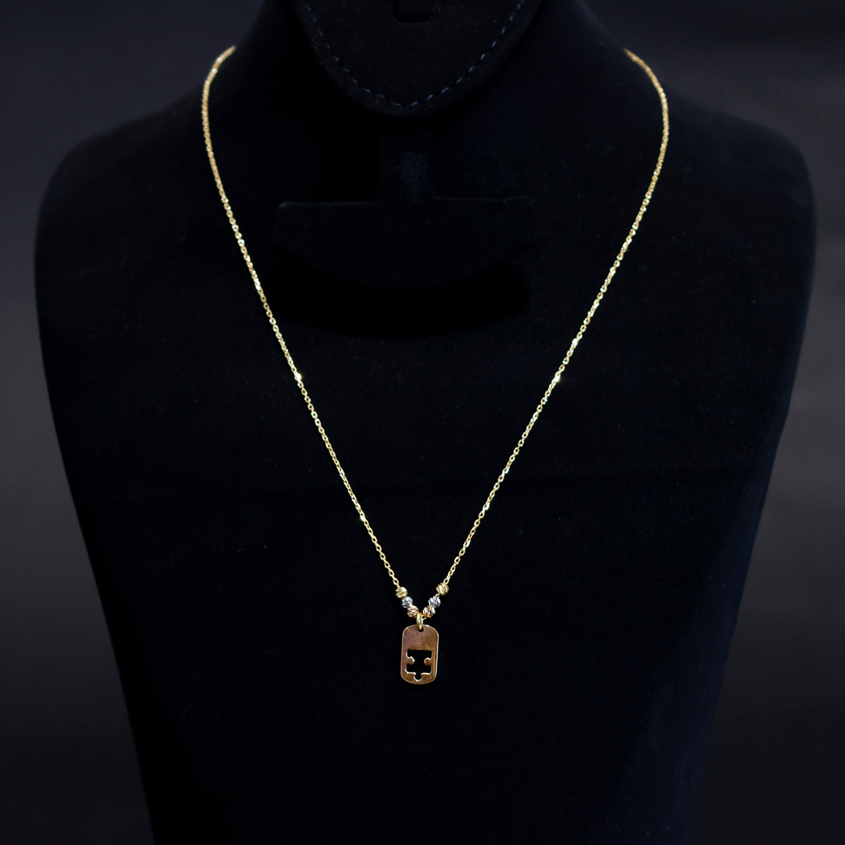 18K Gold Necklace – Elegant Id cut Finish – Zero Making Charge - Main View