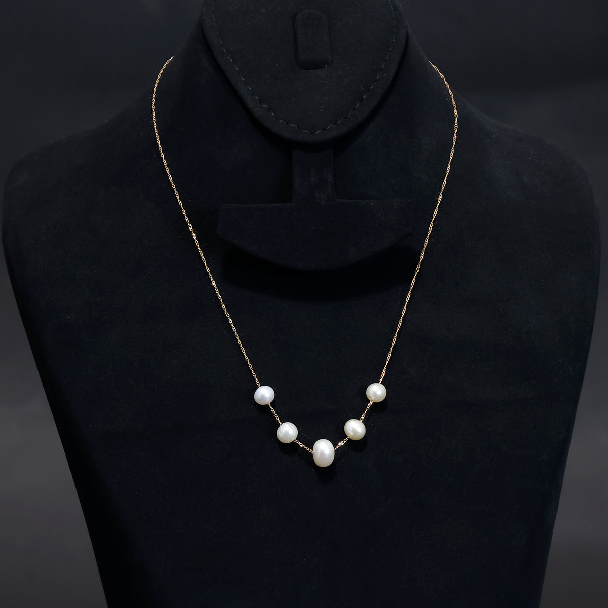 18K Gold Necklace – Delicate Pearl Accents – Zero Making Charge - Main View