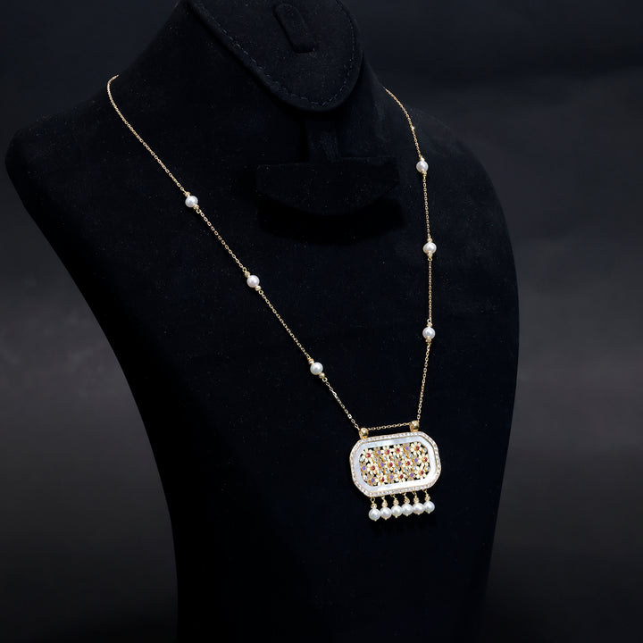18K ذهب قلادة – أنيق Finish – بدون مصنعية - Side Angle